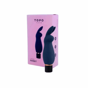 VIBRADOR ESTIMULADOR RABBIT RECARREGÁVEL EM SILICONE CIRÚRGICO COM 10 VIBRAÇÕES - TOPO TOYS RABBIT | 10,5 X 3,5 CM
