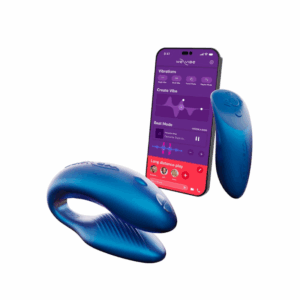 VIBRADOR PARA CASAL AJUSTÁVEL COM 10 MODOS DE VIBRAÇÃO, APLICATIVO PARA CONTROLE DE VIBRAÇÃO E CONTROLE REMOTO SEM FIO - WE-VIBE CHORUS