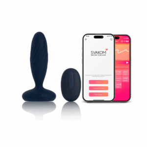 PLUG ANAL EM SILICONE AVELUDADO COM 7 MODOS DE VIBRAÇÃO, MOVIMENTOS DE VAI E VEM, APLICATIVO INTERATIVO E CONTROLE REMOTO SEM FIO - SVAKOM JORDAN